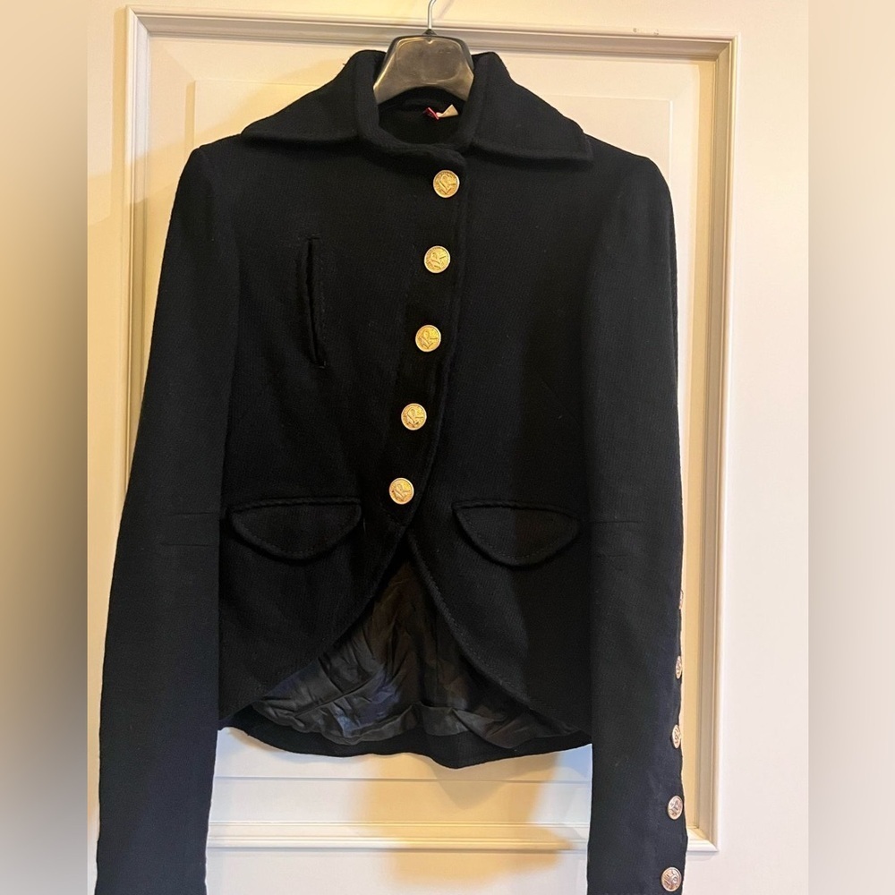 H&M Black and Gold Military Blazer
